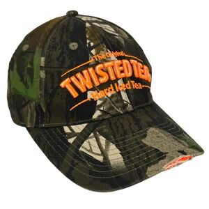 Twisted Tea Camo Hat OSFM Orange Embroidered Camouflage Baseball Cap Hunting